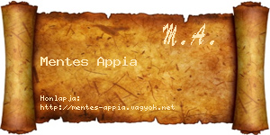 Mentes Appia névjegykártya